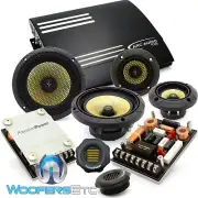 pkg ARC AUDIO FD-2200 2-CHANNEL AMPLIFIER + P.65C3 6.5" 3-WAY COMPONENT SPEAKERS
