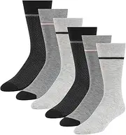 [TED BAKER] Men's 6 Pack Solid Crew Dress Socks, Cream/Blue, OS, Brown Heather/Navy/Grey Heather, One Size