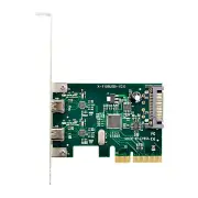 PCI-E 4x Express to USB 3.1 USB-C Type C Dual Port Add on Expansion Card Adapter