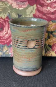 STUDIO POTTERY 6” Vase Or Mug Signed NICE ARTISTIC & FUNCTIONAL GIFT