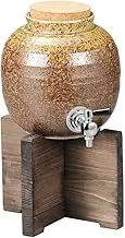 Shigaraki Style Maruichisu Masu Server (with Wooden Base) [6.6 x 7.0 inches (16.8 x 17.8 cm), 84.5 fl oz (2,400 cc)] | Shochu Server |