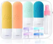 18pack Travel Bottles for Toiletries, TSA Approved Leakproof Squeezable Silicone Toiletry Containers for Shampoo, Conditioner, Portable Refillable Traveling Size Liquid Containers (18Pcs/Colorful)