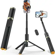 Vimose 62" Phone Tripod Stand & Selfie Stick with Remote, Unified All-in-1 Extendable Cell PhoneTripod for iPhone/Android