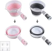 2 Pack Foldable Water Ladle, Collapsible Water Scoop Dipper, Folding Bath Spoon Ladle, Premium Durable Silicone Material, Space Saving for Kitchen Bathroom, 4 PCS Adhesive Hooks for Free -4UBonLife