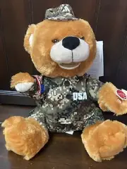 Gemmy Animatronic Musical Military Camo Teddy Bear Plush “I’ll Be Home For Xmas”