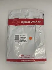 Rockville RCTR106O 6' 1/4'' TRS to 1/4'' TRS Cable, Orange, 100% Copper