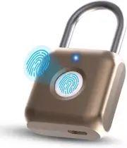 Pothunder Fingerprint Padlock, Smart Padlock, Locker Lock, Biometric Metal...