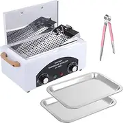 High Temperature Metal Tool Cleaning Box,Nail Tool Sterilizer Kits with Metal Trays and Clip,Heat Dry Box Manicure Salon Nail Tool Dry Heat Clean Tool Equipment Tweezers Metal Equipment