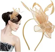 [TEMPNAP] Fascinator Headband Tea Party Hat Elegant Headpiece for Cocktail Parties Weddings and Special Events Comfortable Durable Design Fits All