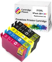 5 Pack (2BK,1C,1M,1Y) Compatible Ink for Epson 212XL for Epson Expression Home XP-2100 XP-3100 XP-3105 XP-4100 Workforce WF-2810 WF-2830 WF-2850