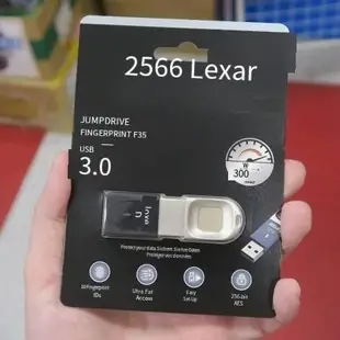 【免運】Lexar雷克沙 F35 JumpDrive Fingerprint 256G 256GB 指紋加密U盤