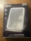 iHome Ultra Thin Mirror Portable 3 Dimmable Color Light Modes Rechargeable LED