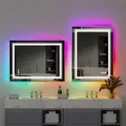 Superslim LED Bathroom Vanity Mirror Large Fogless Makeup Mirror RGB Nightlight