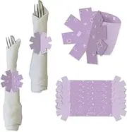 Big Dot of Happiness Purple Confetti Stars - Simple Party Paper Napkin Holder - Napkin Rings - Set of 24