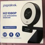 Papalook PA552 HD 1080P Live Streaming Webcam with Studio-Like Ring Light-(New)