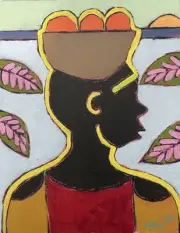 Maria Avila “Hardworking Woman” 8x10 Original Acrylic Painting On Canvas Board.