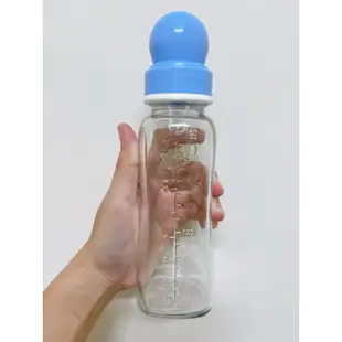 現貨/PUKU卡哇伊標準玻璃奶瓶240ml藍色3入組