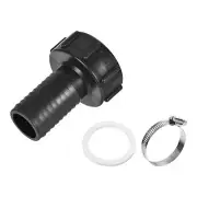 IBC Tank Hose Adapter 60mm Coarse Thread to 40mm Barbed Hose Fitting Black