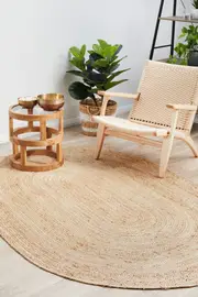 Rug Culture Natural Hand Braided Jute Oval Rug