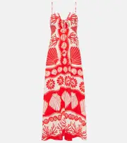 [Farm Rio] Farm Rio Ainika Shell linen-blend maxi dress AU 6 multicoloured
