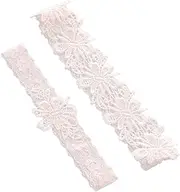 [SAFIGLE] 1 Pair Wedding Bridal Wedding Lady Lace Wedding Bride Lace Wedding Garters Rhinestone Outfit Lace Kit Bridal Floral White