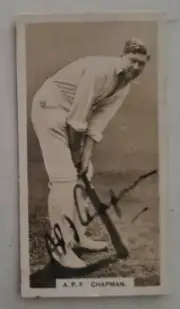 PERCY CHAPMAN VERY RARE SIGNED BOYS MAGAZINE CIG TRADE CARD ENGLAND CRICKET