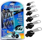 WUISOLQP 6pcs Plastic Instant Repair Zipper Slider Durable and Easy-to Replacement Universal Instant Fix Replacement Zip Slider Plastic