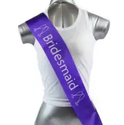 Bridal Hens Night Sash Party Purple/Silver - Bridesmaid