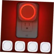 Night Lights Plug into Wall, 4 Packs Dimmable Night Light with Dust to Dawn Red