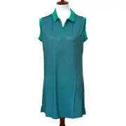 NWT Head Golf 1/4 Zip Sully Tunic Dress Greenlake/Evening Blue Women's Size M