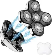 WAHFOX Head Shaver Replacement Heads - Compatible with Skull Shaver Pitbull(5D Silvery)