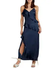 [Belle & Bloom] Ocean Eyes Tiered Maxi Dress in Navy