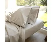 Wholly Grail Organic Percale Cotton Sheet Set King Single Stone