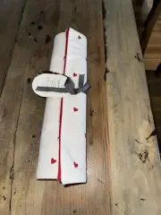 Threshold Small Red Heart Print White 100% Cotton Table Runner 14" x 72"