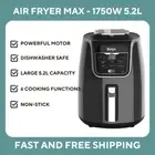 Ninja AF160 Air Fryer Max 5.2L 1750W Low Fat Crispy Bake Roast Non Stick Black