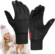 [Generic] Windproof Cycling Gloves, Touchscreen Cycling Gloves - Warm Winter Cycling Gloves for Men | Windproof Cuffs Winter Cycling Gloves for Cold Weather Women's Thermal Gloves