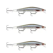 3x Rapala 12cm RipStop Shallow Jerkbait Hard Body Fishing Lures - Roach Live