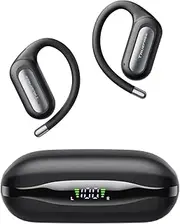 Open Ear Headphones, TRUEFREE Wireless Earbuds, Bluetooth 6.0 Ear Buds Earhook with LED Display, 40H Playtime, Waterproof IPX5, Secure Fit, Noise Cancelling Mic for Sport, Work & Commute
