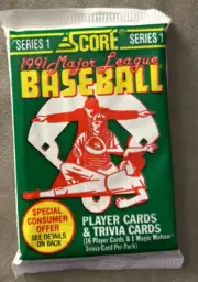 1991 Score Baseball Pack Kevin Tapani Twins (Top) Cecil Fielder Tigers (Back)