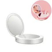Catzon Lighted Mini Travel Makeup Mirror 1X/3X Magnification Rechargeable-White