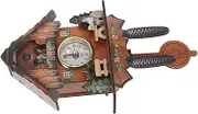 Cuckoo Clock Traditional Wooden Design with Silent Quartz Movement for Bedroom and Living Room Decor Easy to Install Multifunctional Antique Bird Clock for Home Decoration
