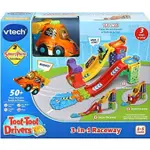 【英國 VTECH 】嘟嘟聲光互動車-3合1賽車軌道組