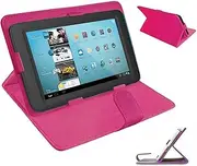 Universal Case for All 10 inch Tablet,Cover for 10.1 inch Tab, Travel Portable Protective Folio Leather Stand Shell for All Kinds of 9.6-10.5 inch Android/iOS/Windows Tablet (Pink)