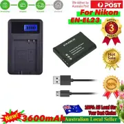 3600mAh Battery / Charger for Nikon EN-EL23 ENEL23 Coolpix P900 S810c AUS