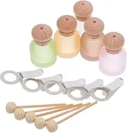 Beavorty 5Pcs Frosted Glass Refillable Perfume Bottles Mini Aromatherapy Holders for Car Air Vent Essential Oil Dispenser and Stylish