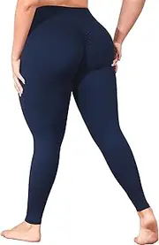 [MEJING] Plus Size Yoga Pants with Pockets for Women, L-5XL Mesh Leggings Black High Waisted, Tummy Control Workout Running