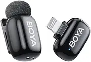 BOYA mini Wireless Lavalier Microphone for iPhone/iPad/iPod with Lightning input, AI Voice Change, Noise Reduce, 6H Battery Life & 328ft Range Lapel Mic for Vlogging Video Youtube Podcast TikTok