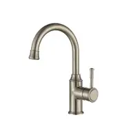 Modernnational Montpellier Brushed Nickel Solid Brass Gooseneck High Rise Basin Mixer
