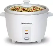 Electric Rice Cooker with Automatic Keep Warm Makes Soups White 6 Cups Cooked