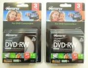 6 x MEMOREX - MINI DVD-RW REWRITABLE 30Min 1.4GB 8cm DVD for DVD CAMCORDER or PC